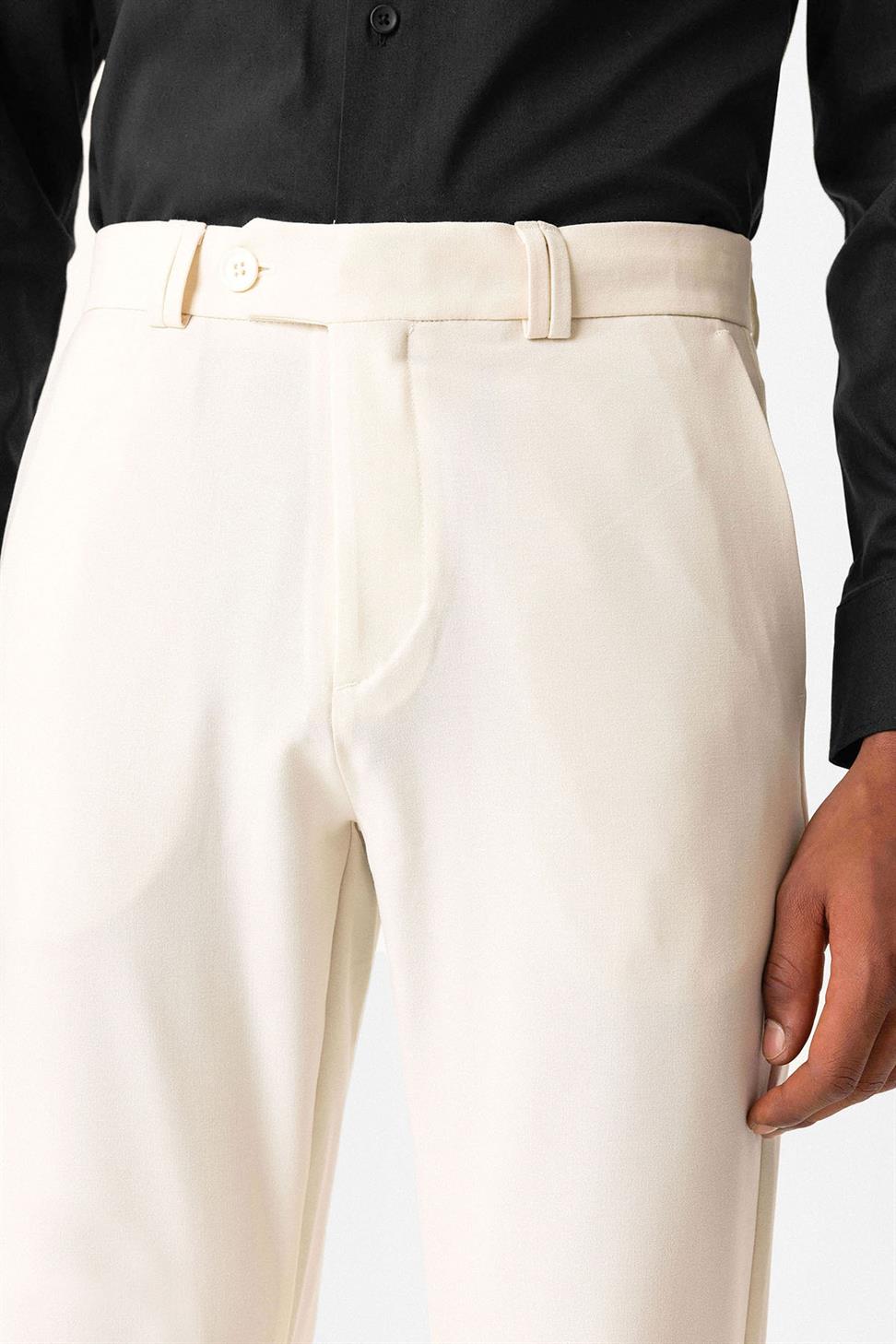 Antioch Ekru Erkek Slim Fit Kumaş Pantolon
