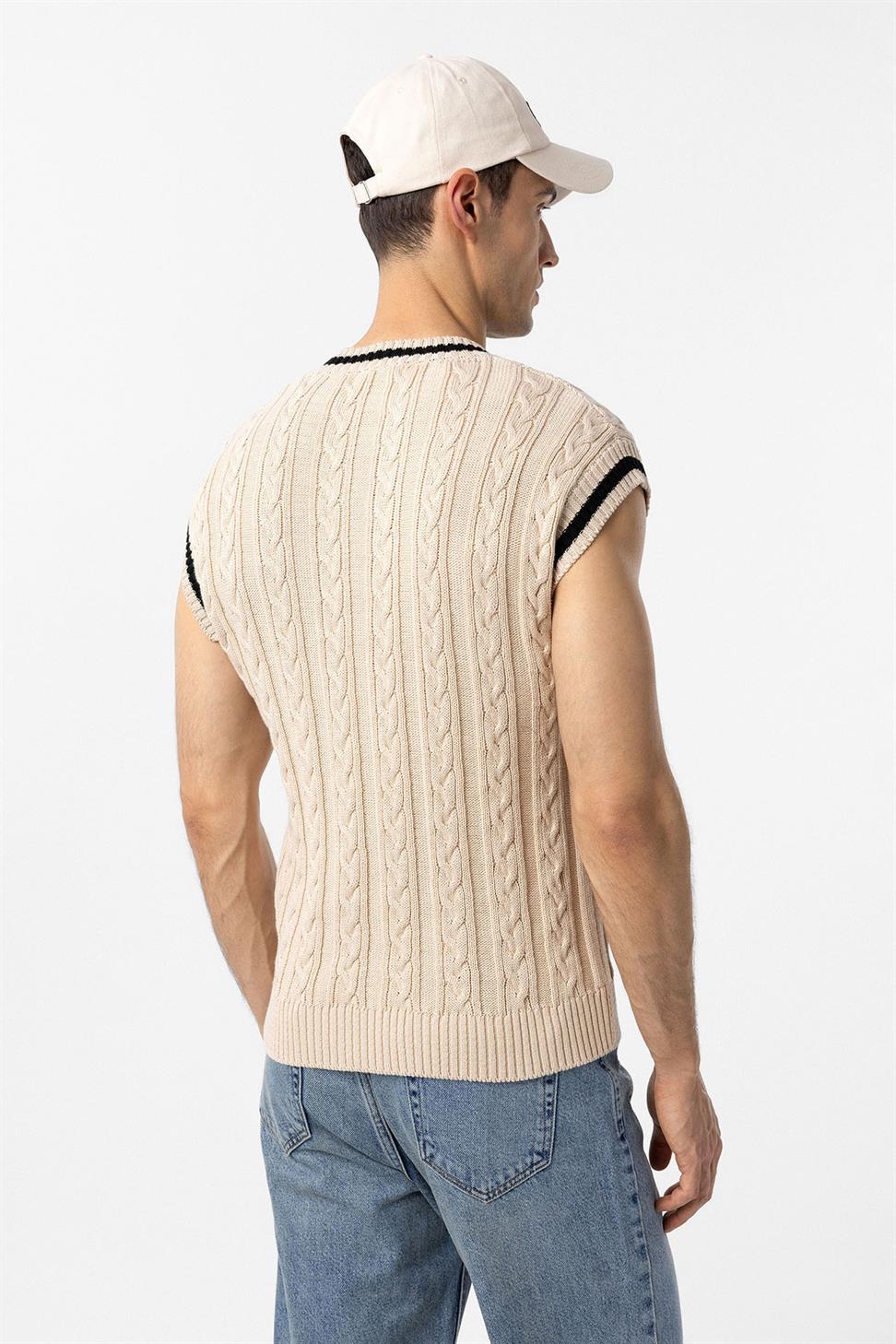 Antioch Ekru İşlemeli Erkek Şapka