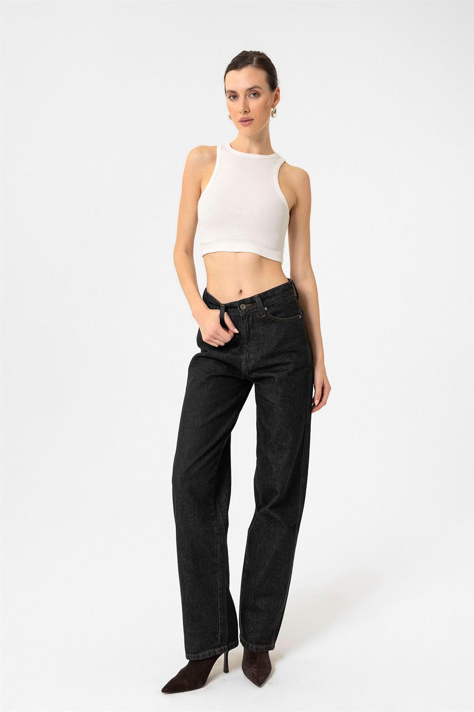 Antioch Ekru Kadın Fitilli Crop Atlet