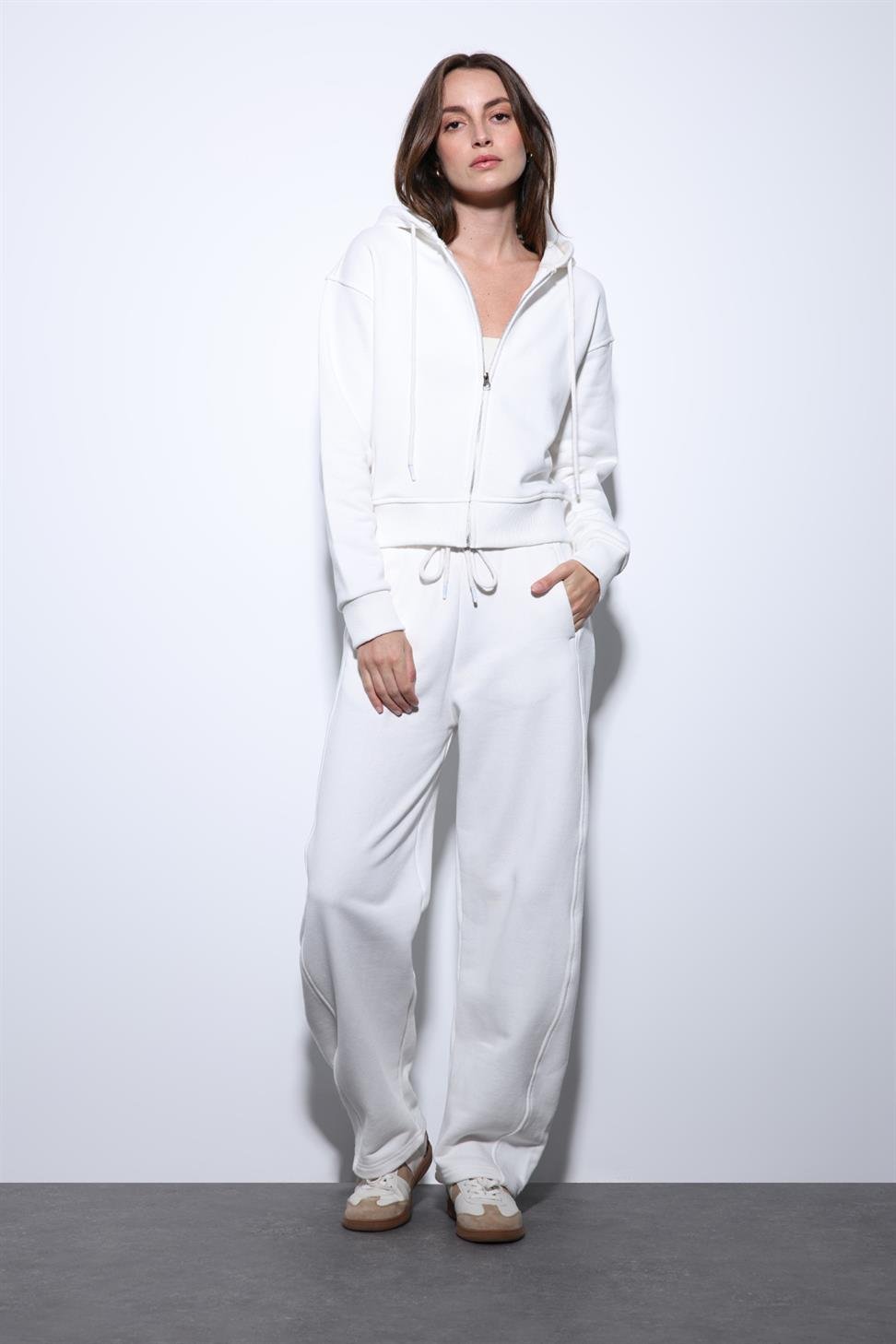 Antioch Ekru Kapüşonlu Eşofman Takım