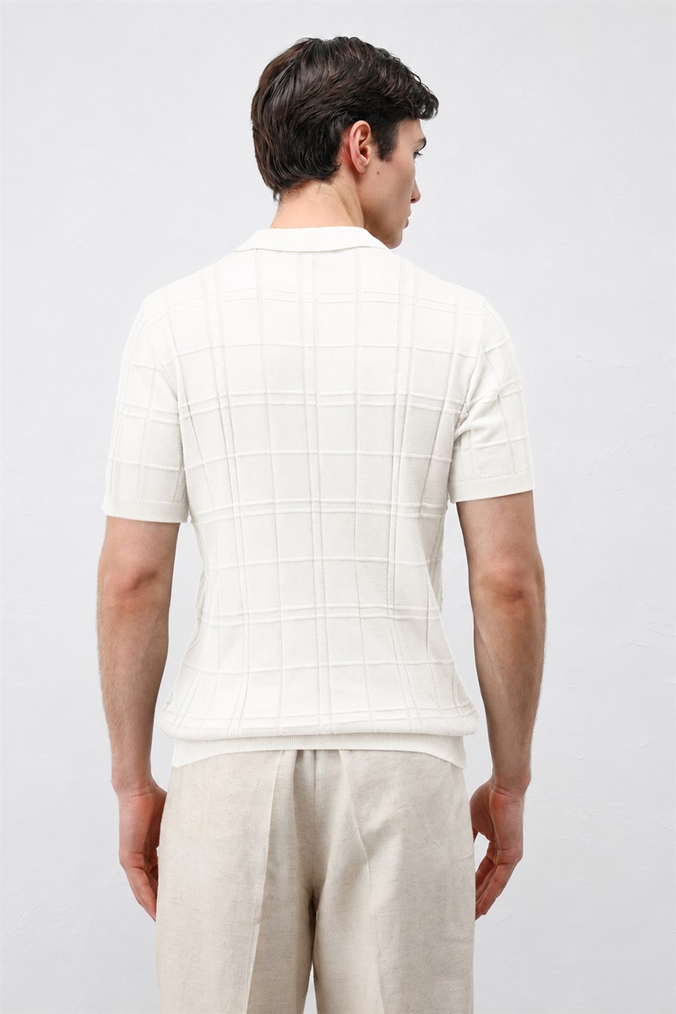 Mens Checkered Knit T-Shirt