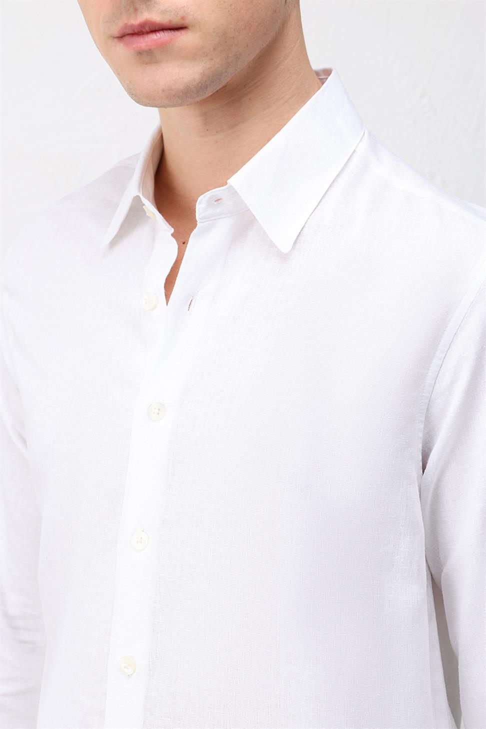 Relax Fit Mens Shirt with Linen Blend