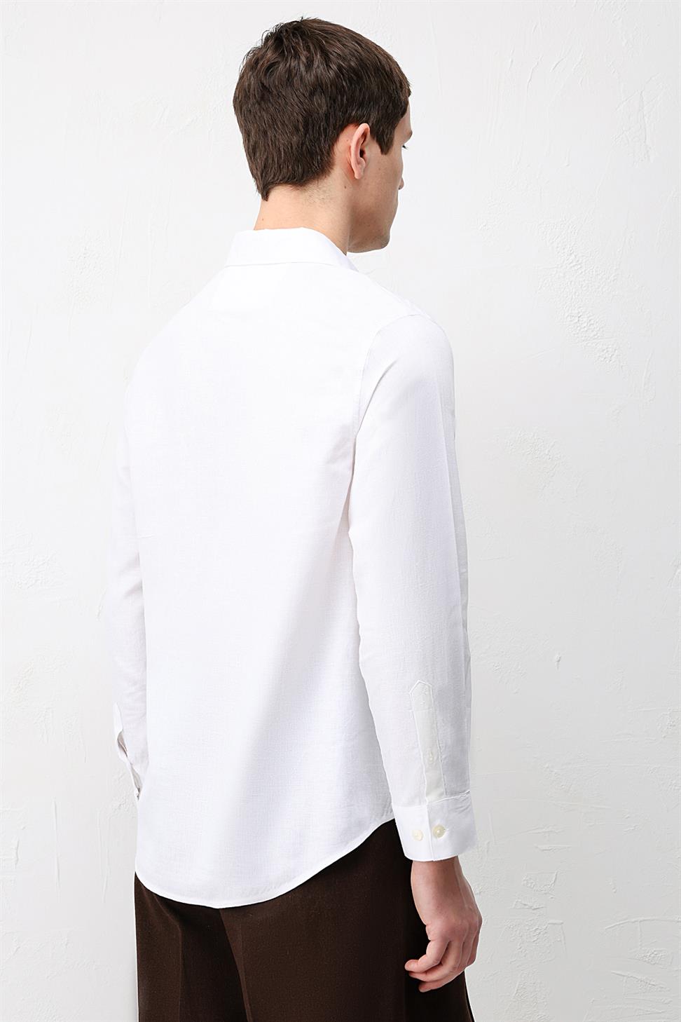 Relax Fit Mens Shirt with Linen Blend