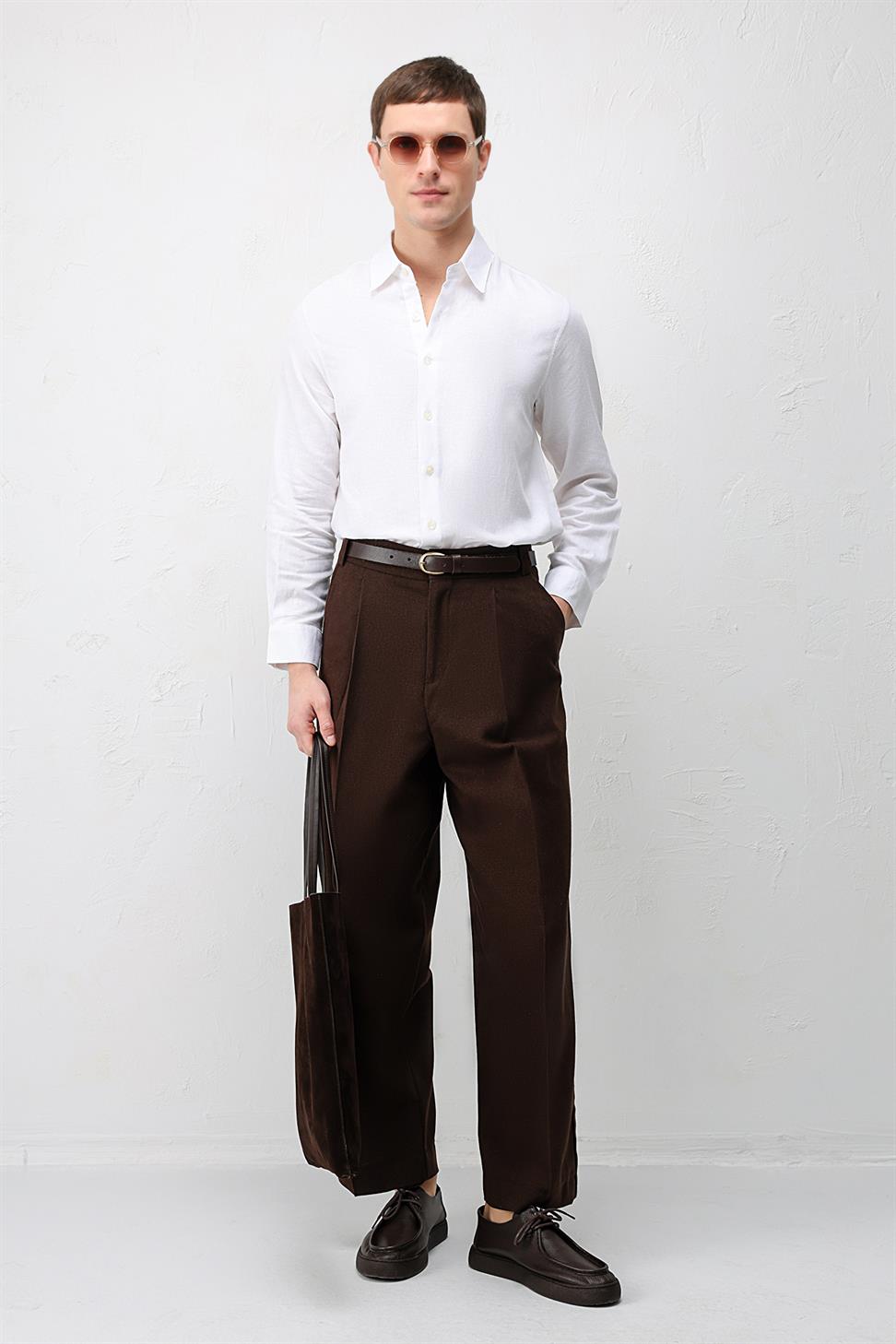 Relax Fit Mens Shirt with Linen Blend