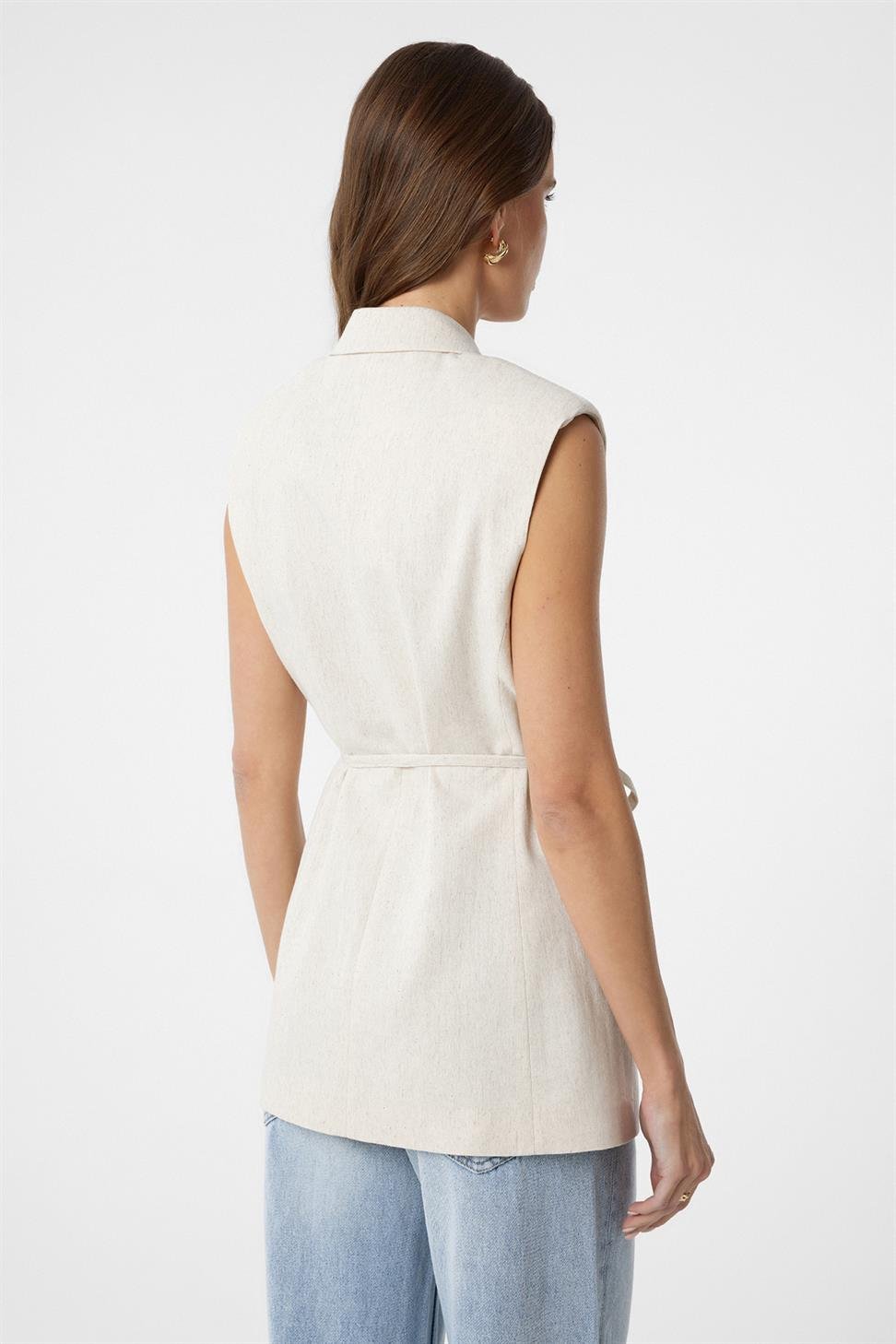 Antioch Ekru Kuşaklı Kadın Yelek