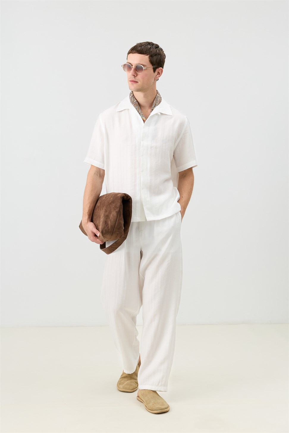 Mens Shirt with Lyocell Blend and Hidden Buttons