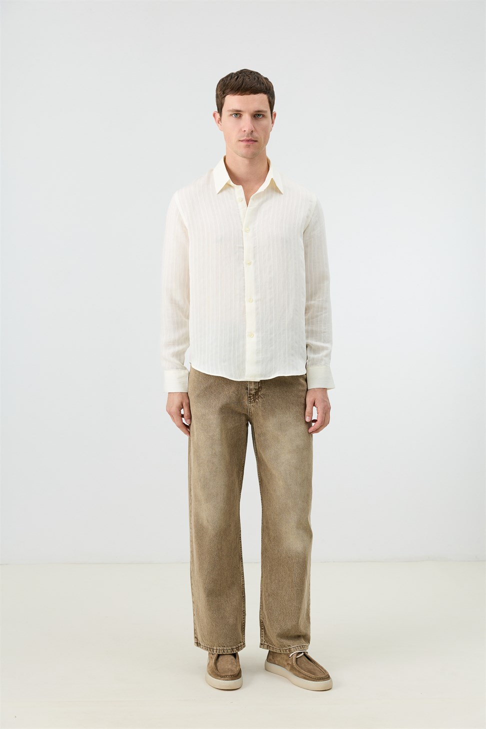 Mens Striped Shirt with Modal Blend