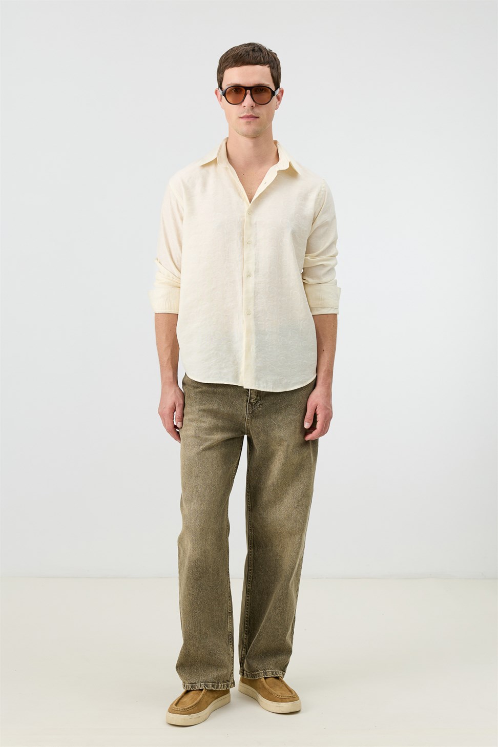 Mens Patterned Shirt with Modal Blend