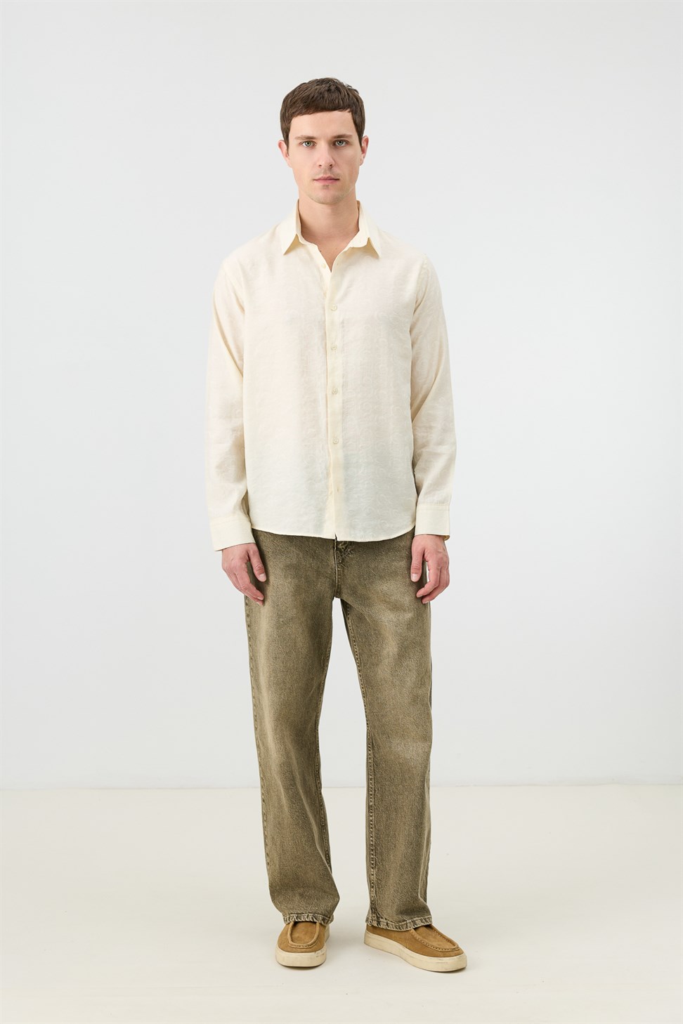 Mens Patterned Shirt with Modal Blend