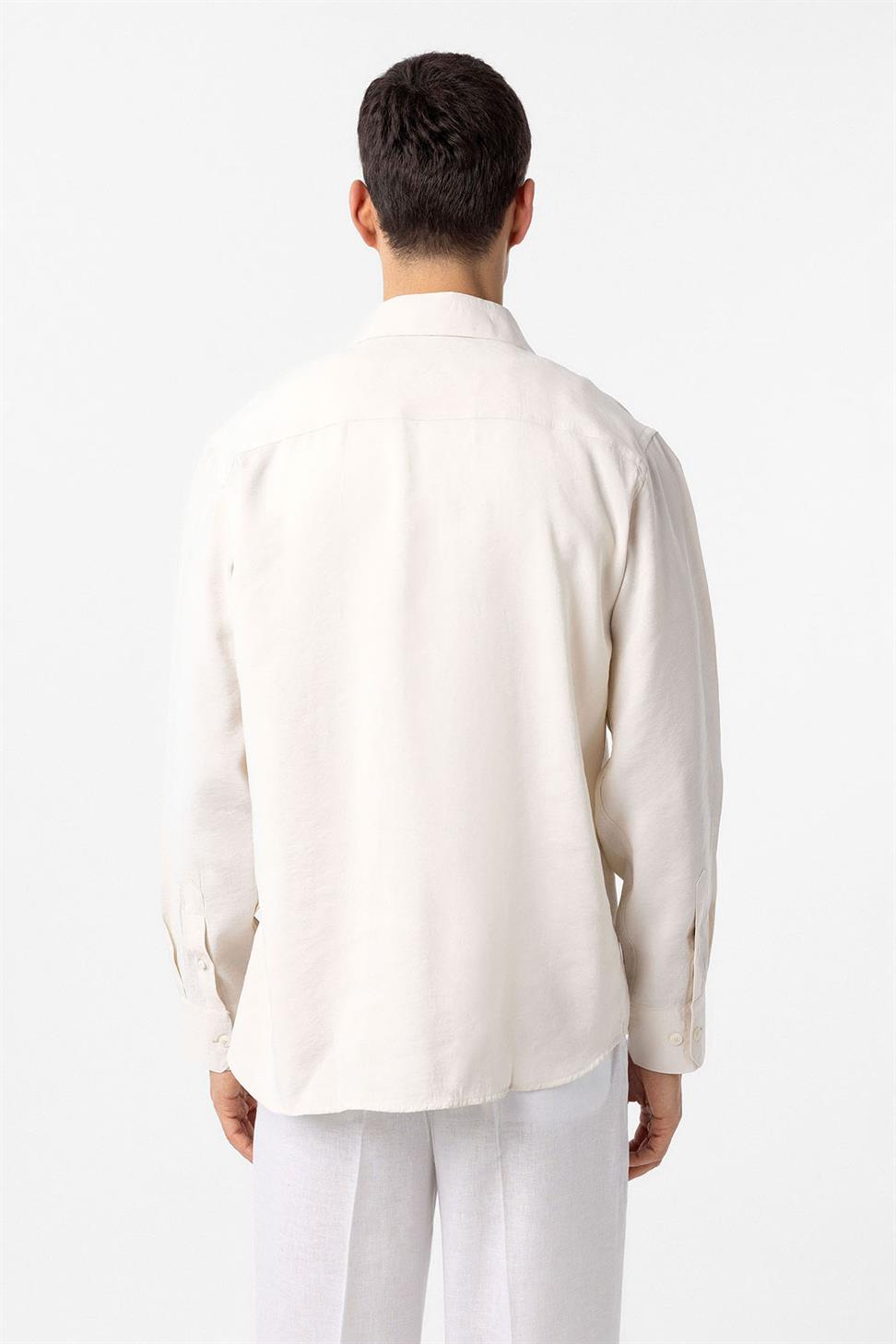 Antioch Ekru Modal Kumaş Relax Fit Erkek Gömlek
