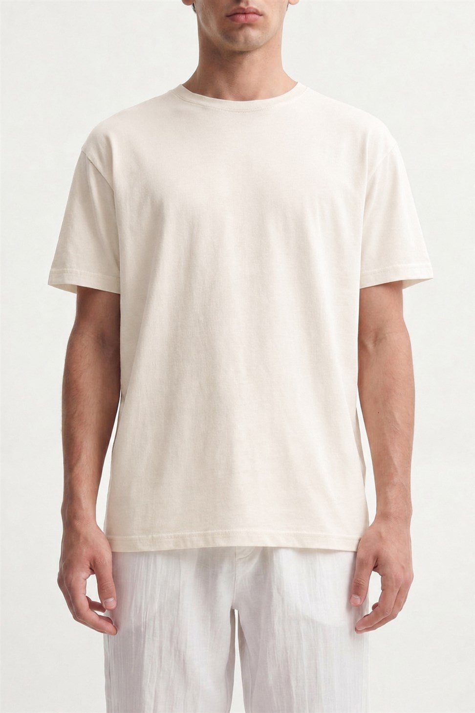 Antioch Ekru Pamuklu Erkek T-Shirt