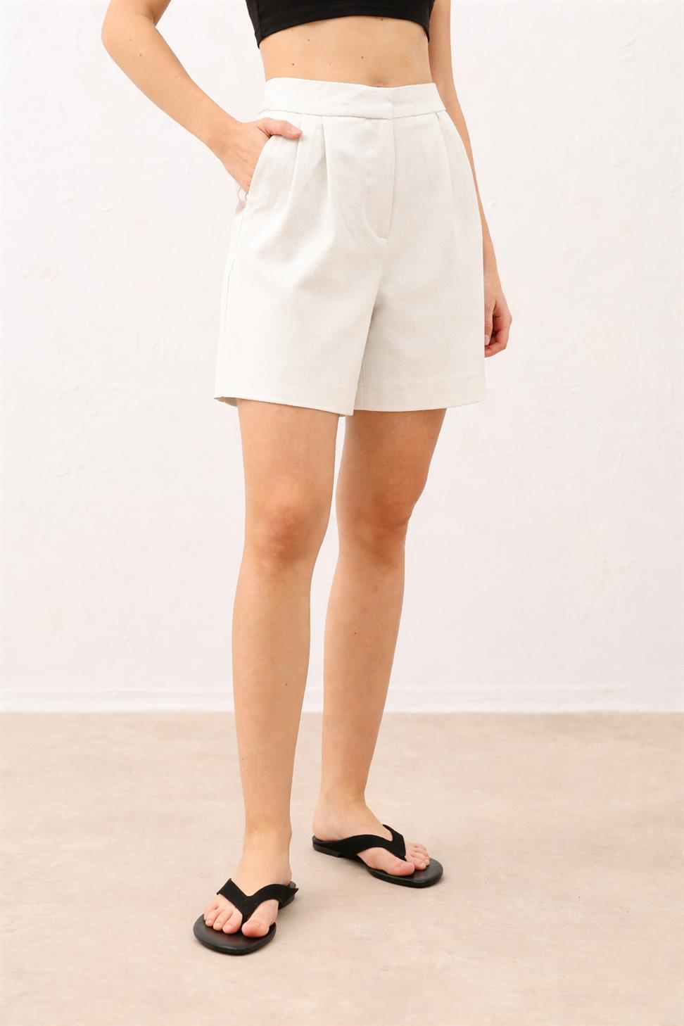 Pleated Womens Shorts