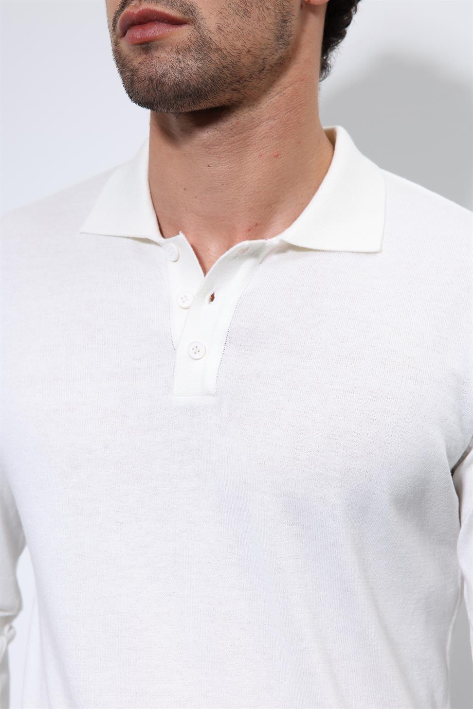 Antioch Ekru Polo Yaka Erkek Kazak
