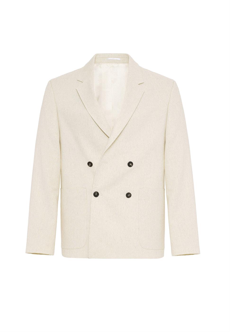 Relaxed Fit Linen Blend Mens Blazer Jacket