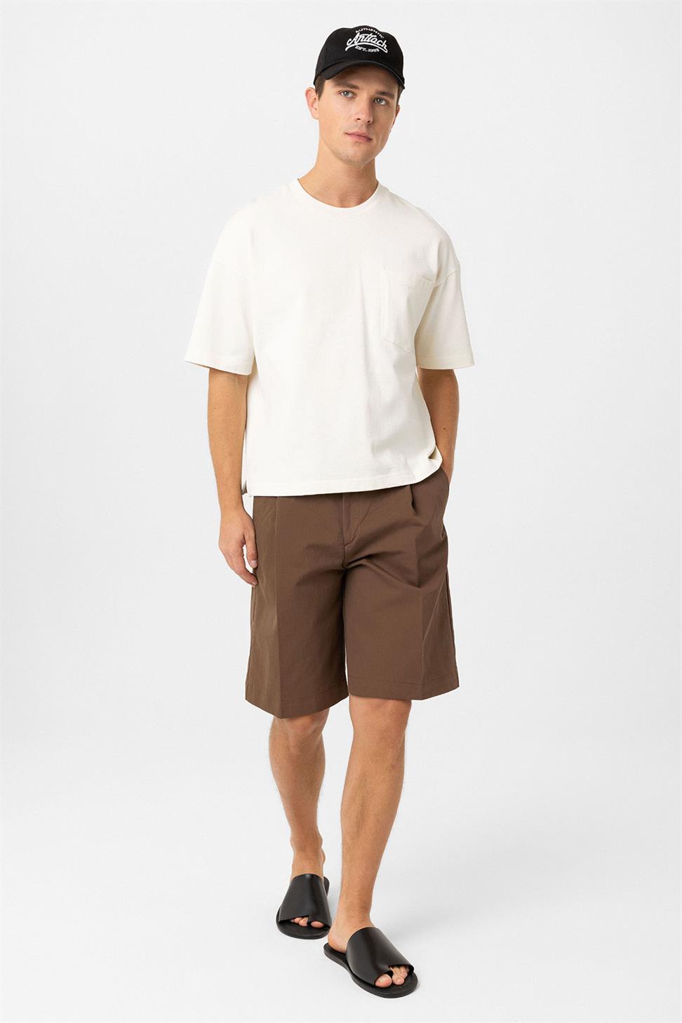Antioch Ekru Relaxed Basic Erkek T-Shirt