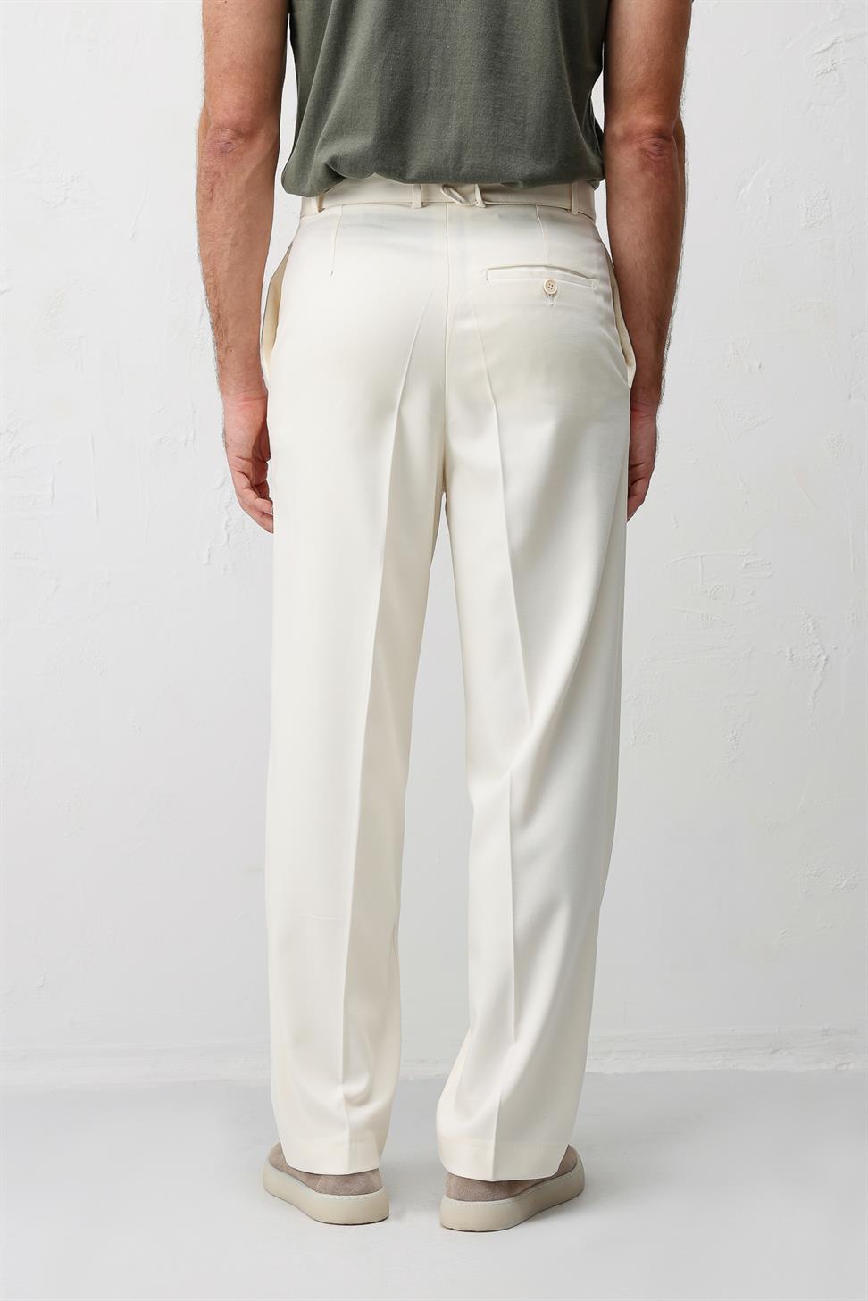Relaxed Fit Belted Mens Pants