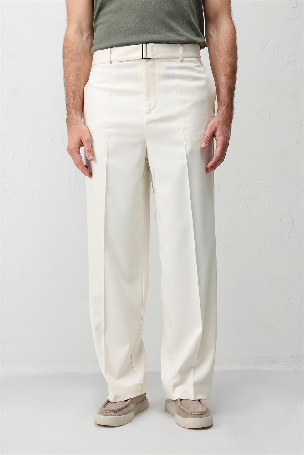 Relaxed Fit Belted Mens Pants