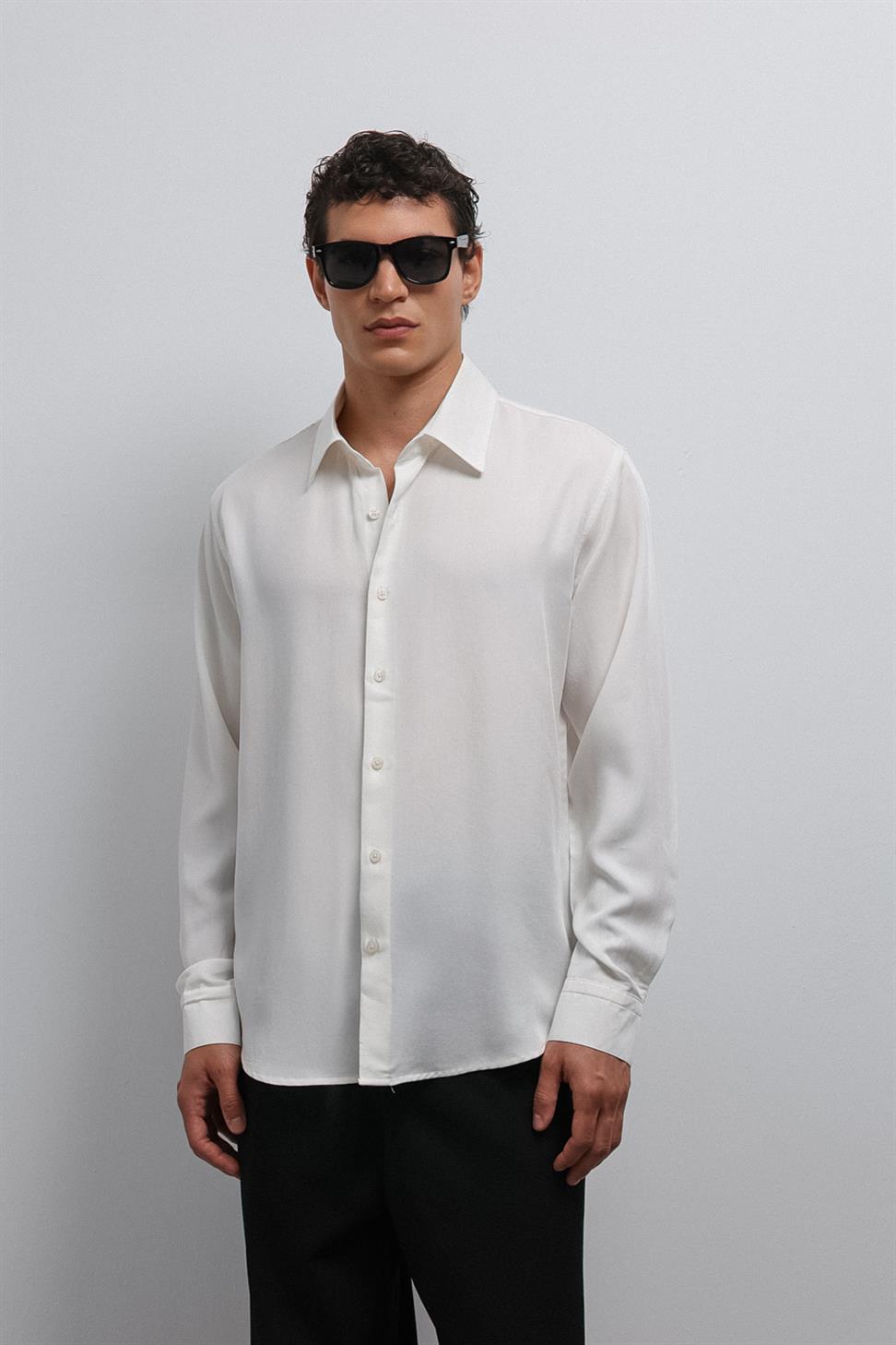 Antioch Ekru Teknik Regular Fit Erkek Gömlek