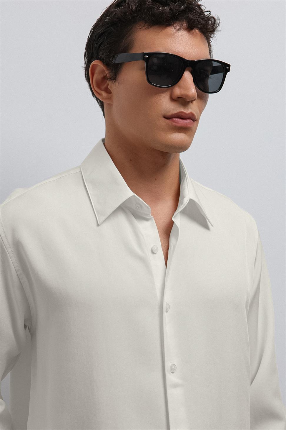 Antioch Ekru Teknik Regular Fit Erkek Gömlek