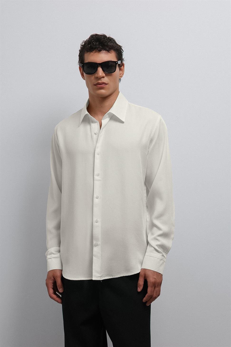 Antioch Ekru Teknik Regular Fit Erkek Gömlek