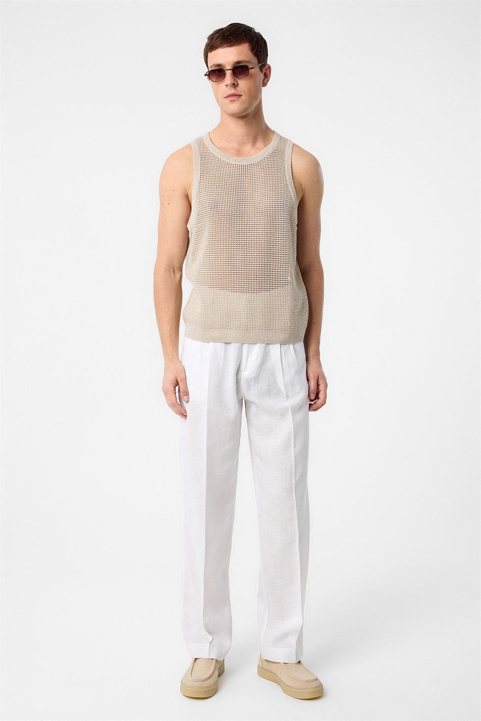 Antioch Ekru Triko Erkek Atlet