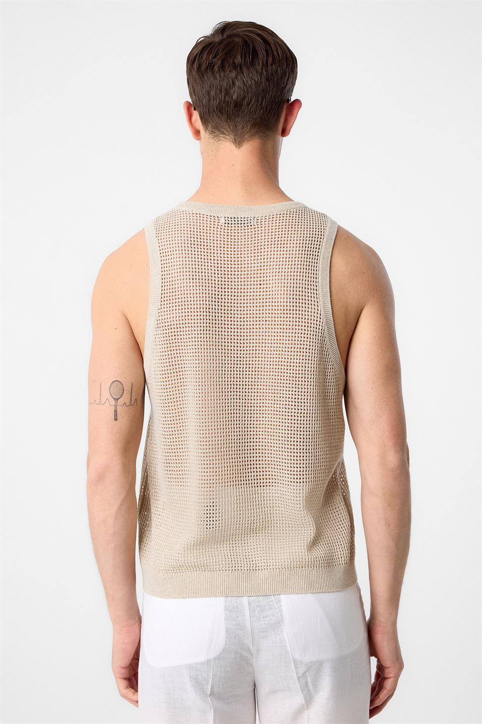 Antioch Ekru Triko Erkek Atlet