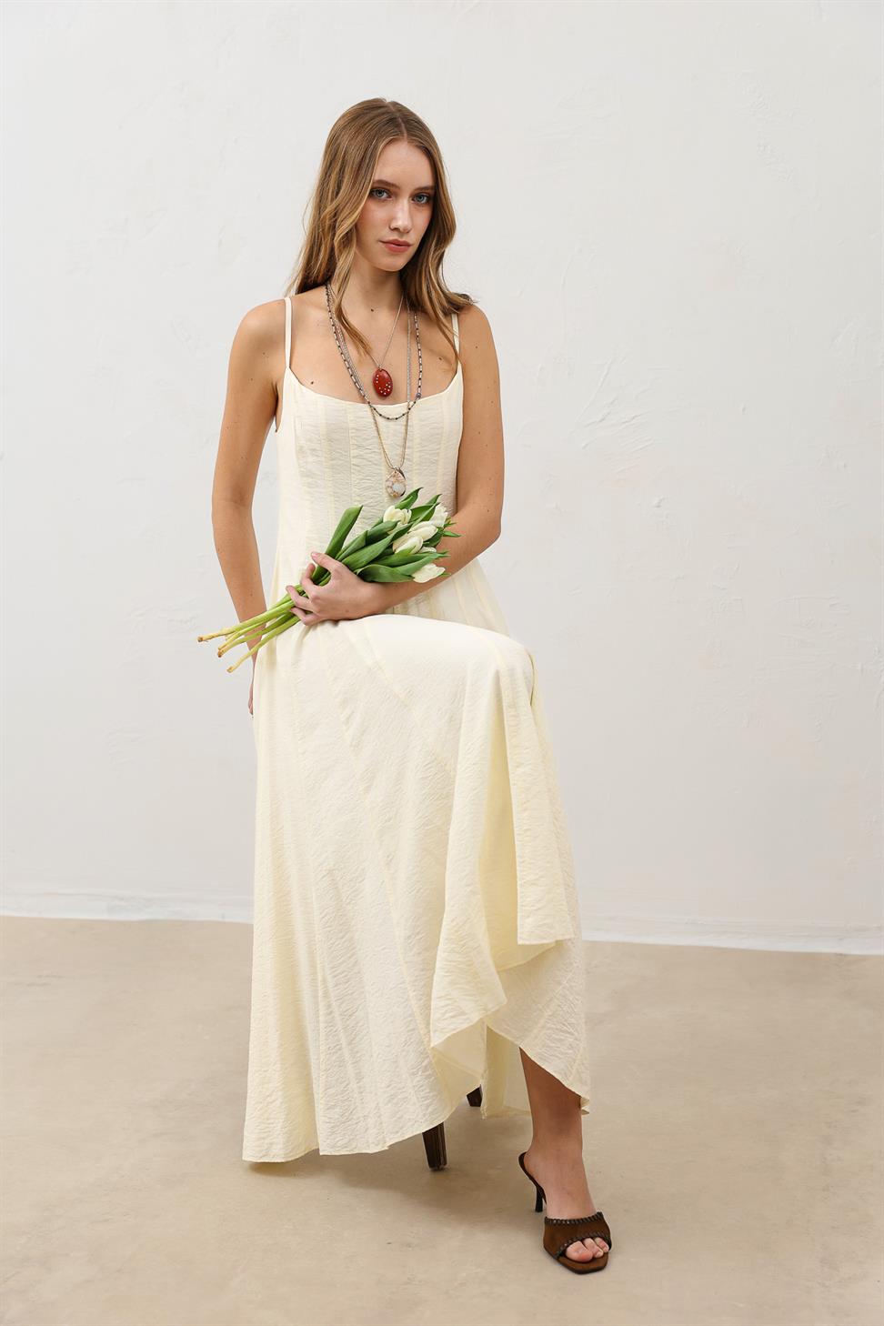 فستان ميدي واسع للنساء