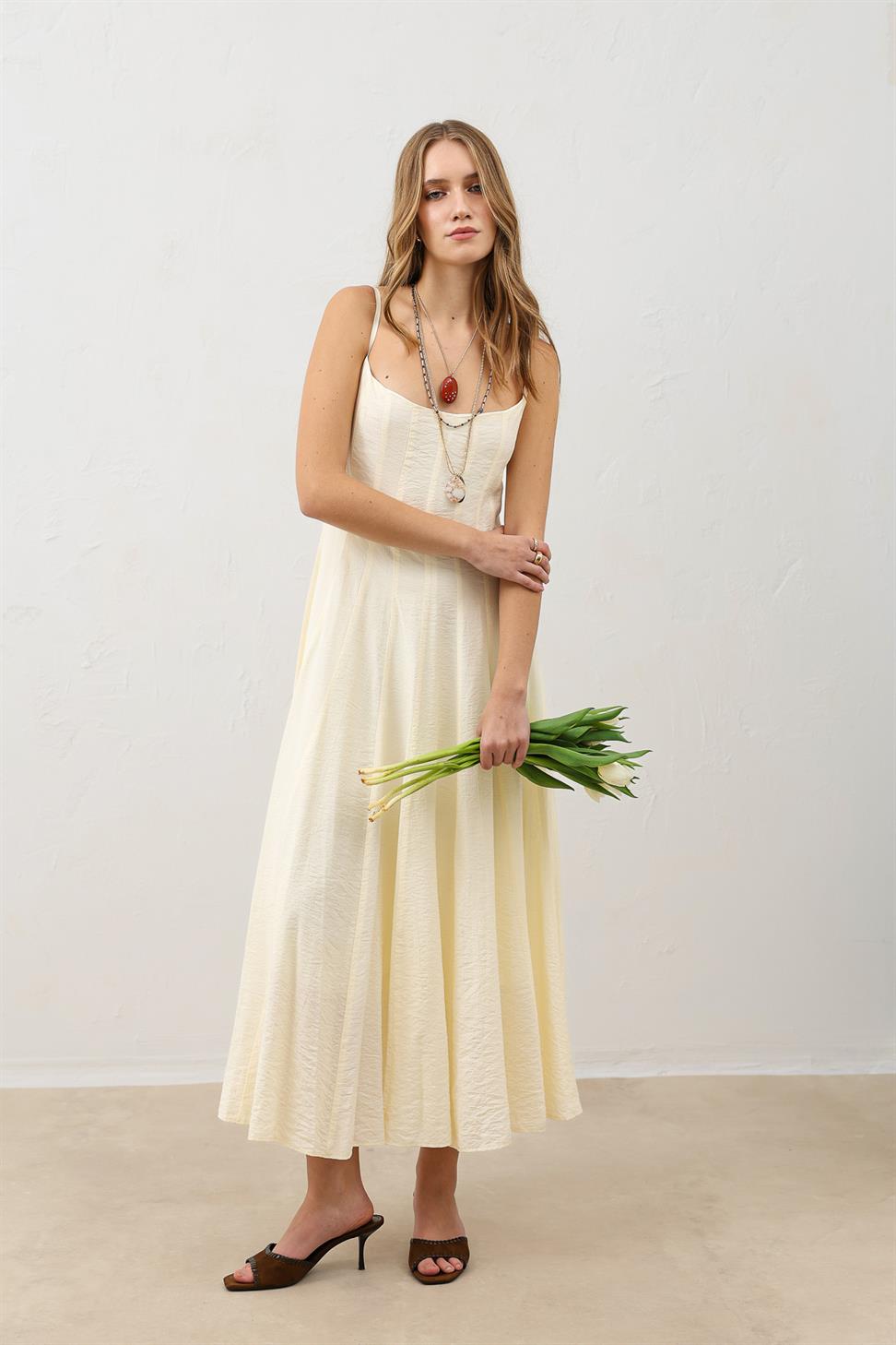 فستان ميدي واسع للنساء