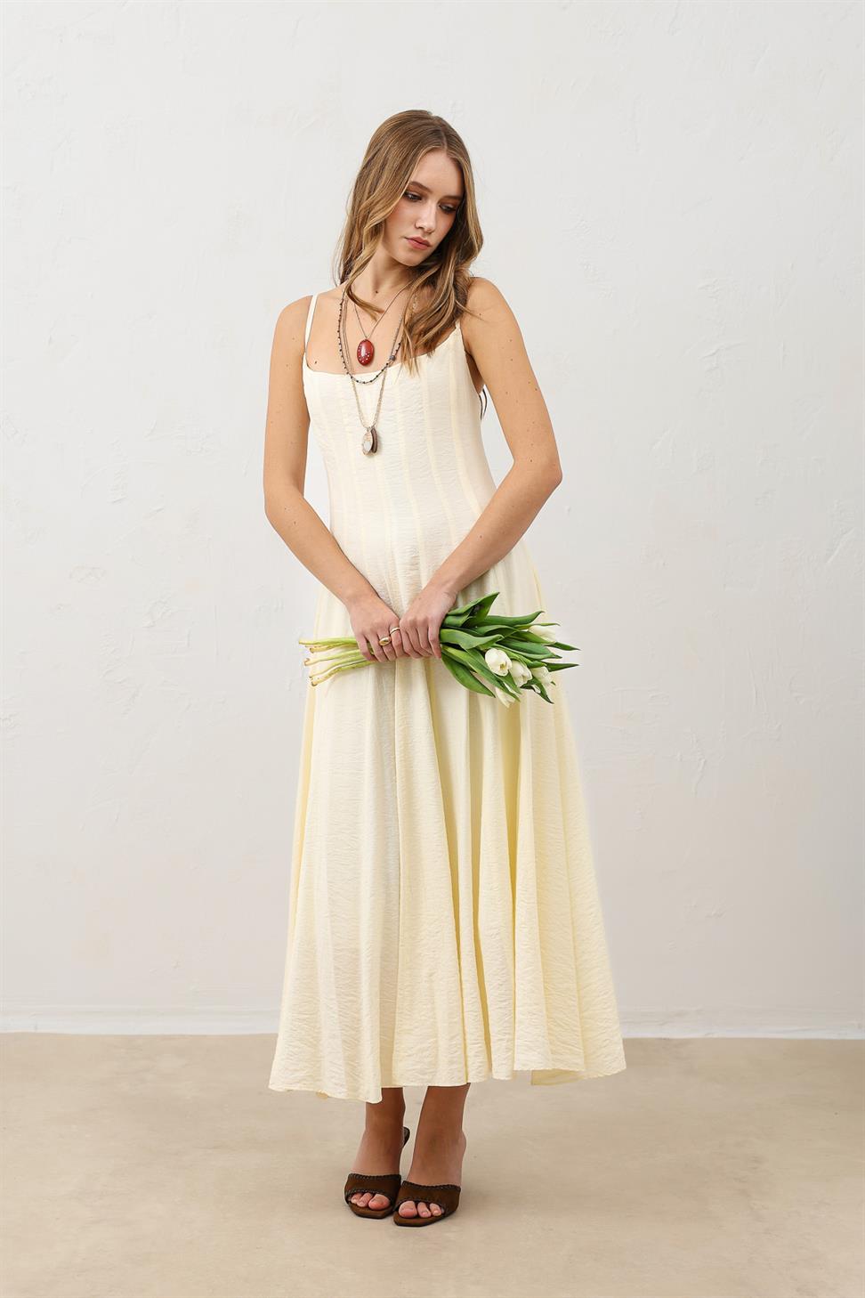 فستان ميدي واسع للنساء