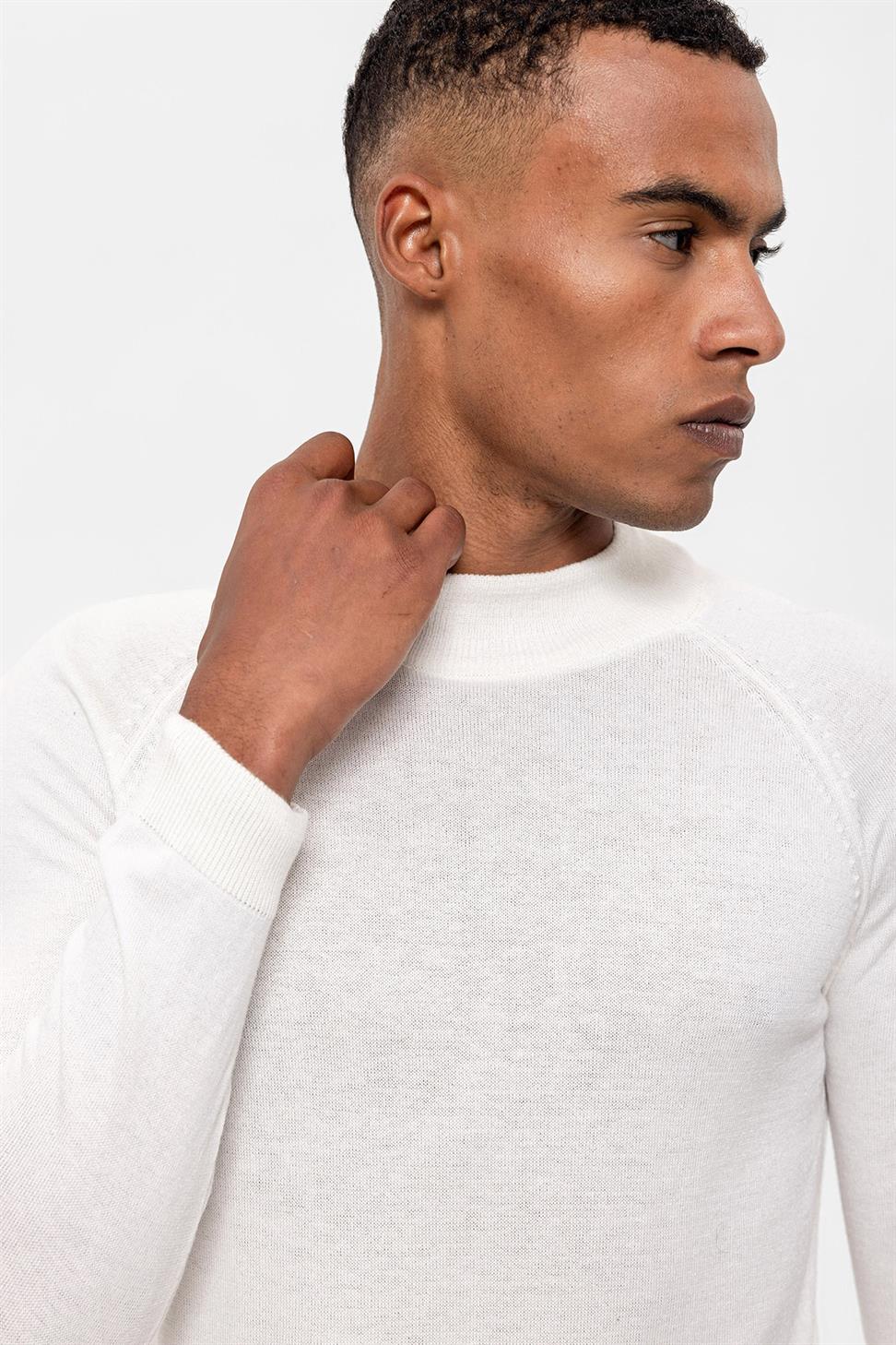 Antioch Ekru Yarım Boğazlı Erkek Triko