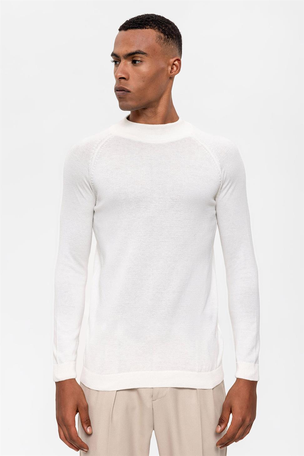 Antioch Ekru Yarım Boğazlı Erkek Triko