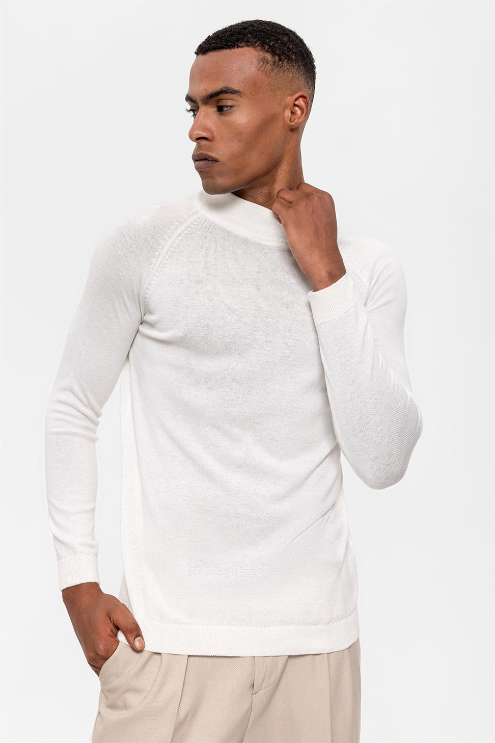 Antioch Ekru Yarım Boğazlı Erkek Triko