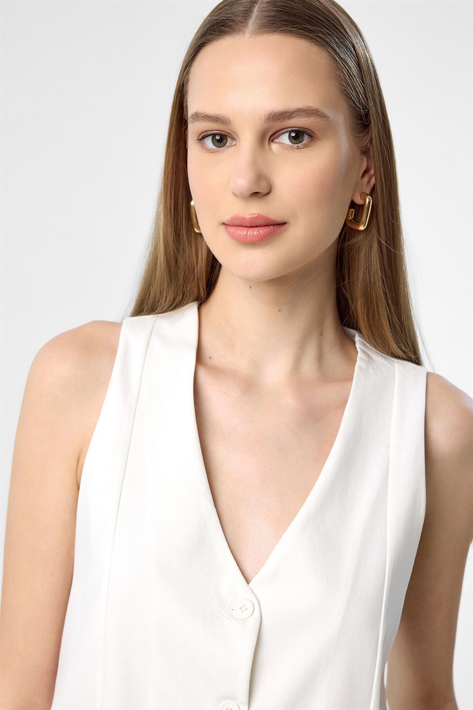 Antioch Ekru Yelek-Şort Kadın Takım