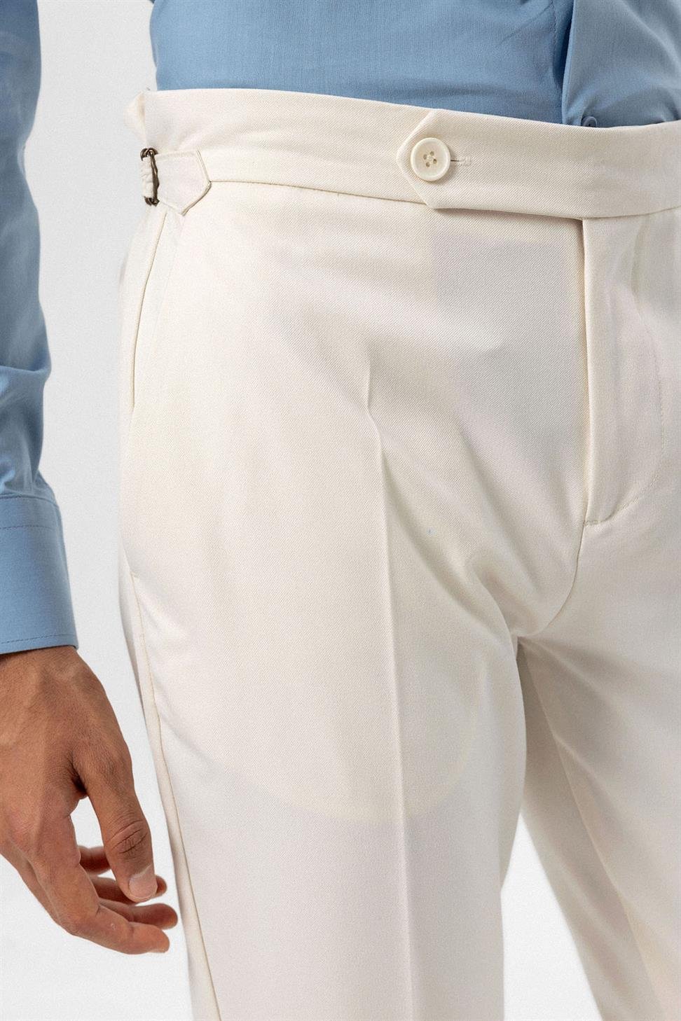 بنطلون رجالي بخصر عالٍ عادي للرجال