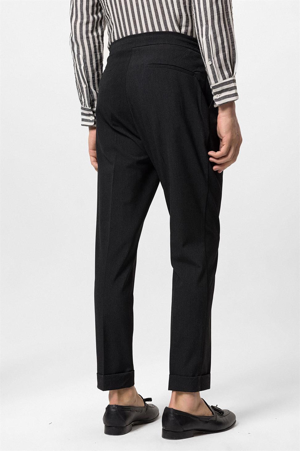 مرونة الخصر مطوي السراويل الرجالية