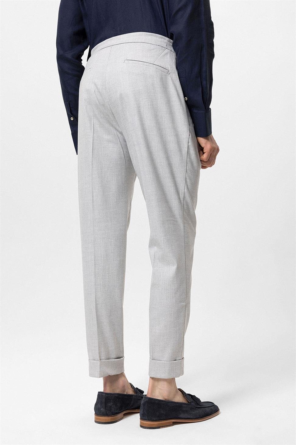 مرونة الخصر مطوي السراويل الرجالية