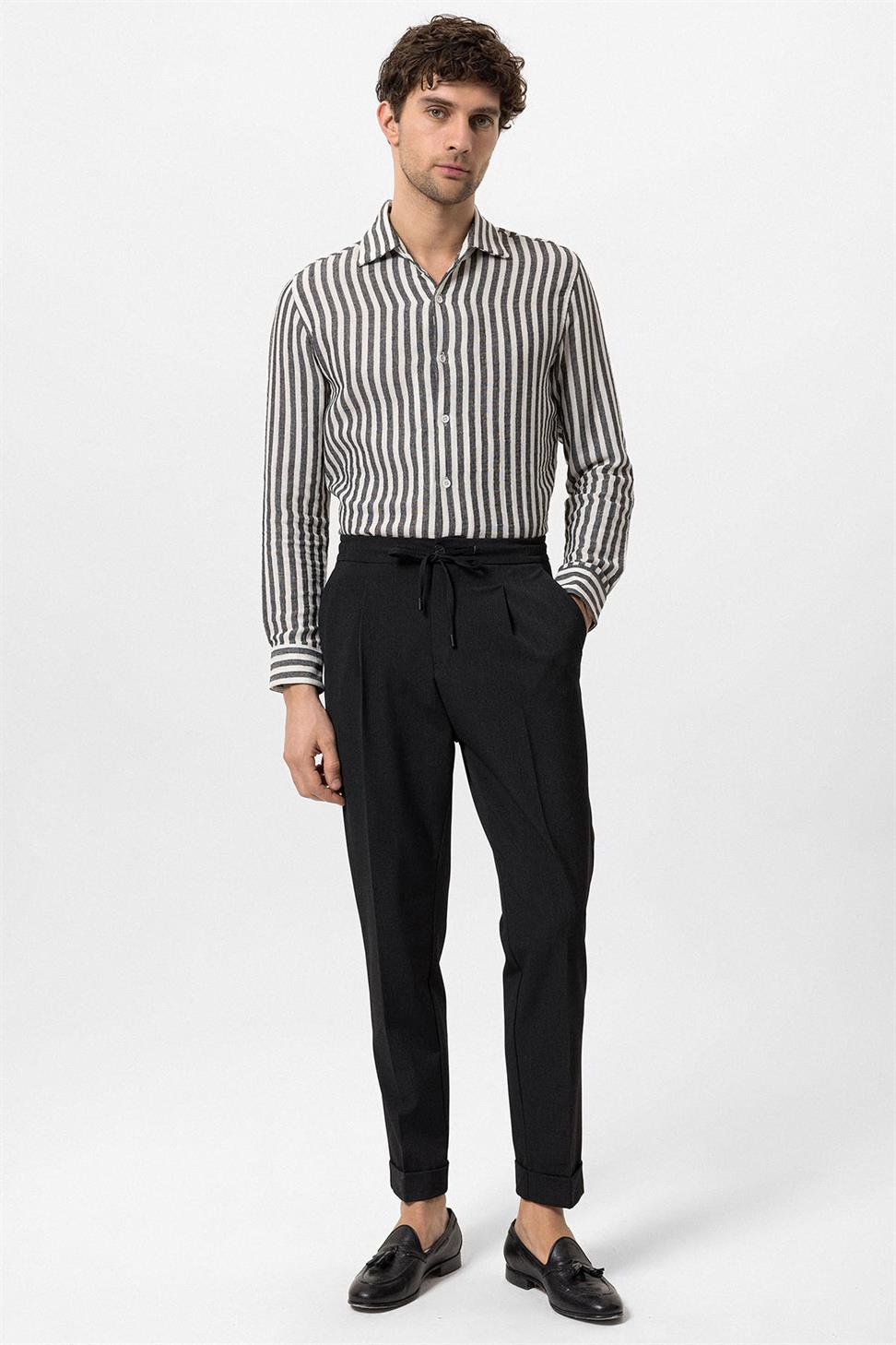 مرونة الخصر مطوي السراويل الرجالية