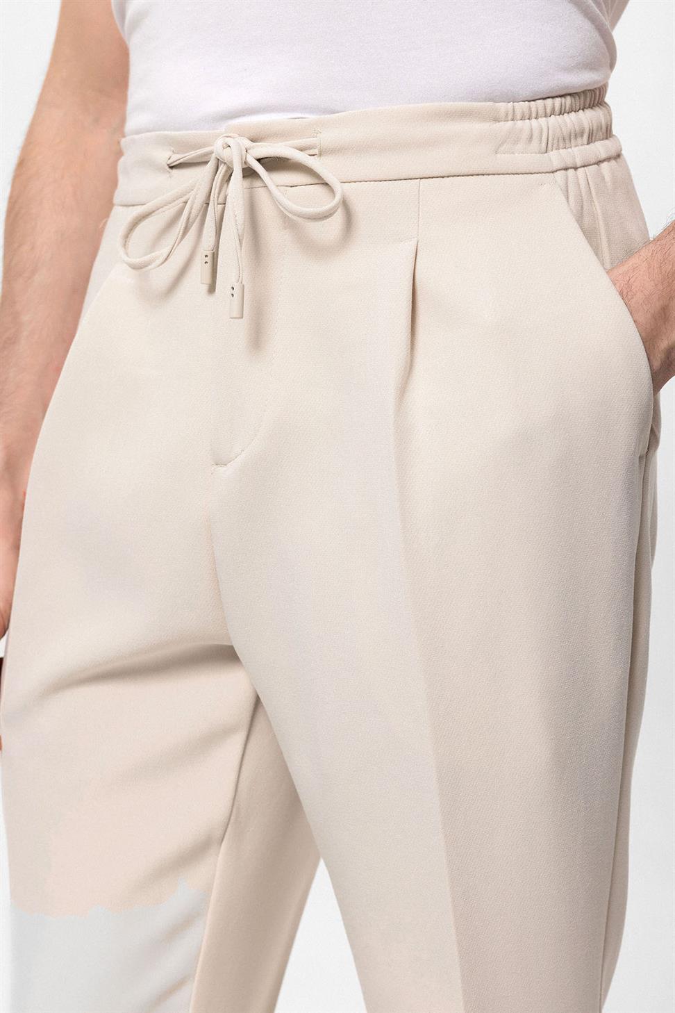 مرونة الخصر مطوي السراويل الرجالية