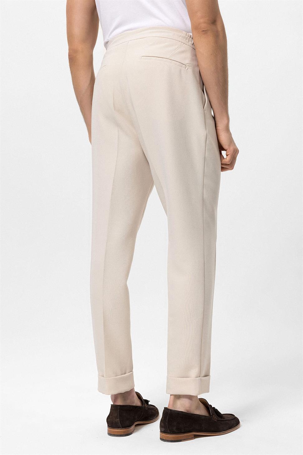 مرونة الخصر مطوي السراويل الرجالية