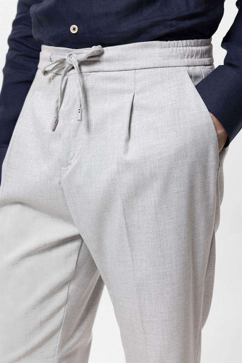 مرونة الخصر مطوي السراويل الرجالية