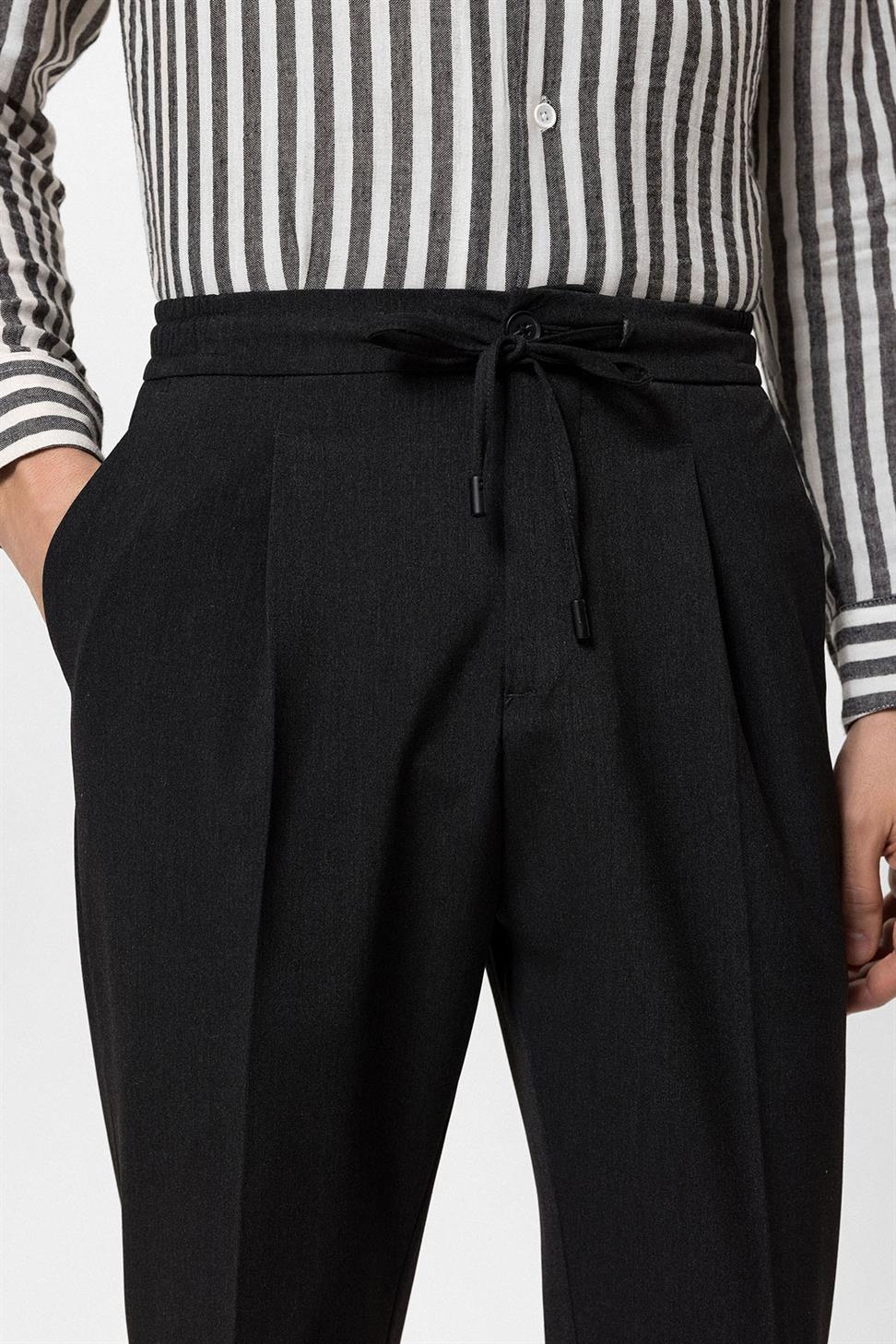 مرونة الخصر مطوي السراويل الرجالية