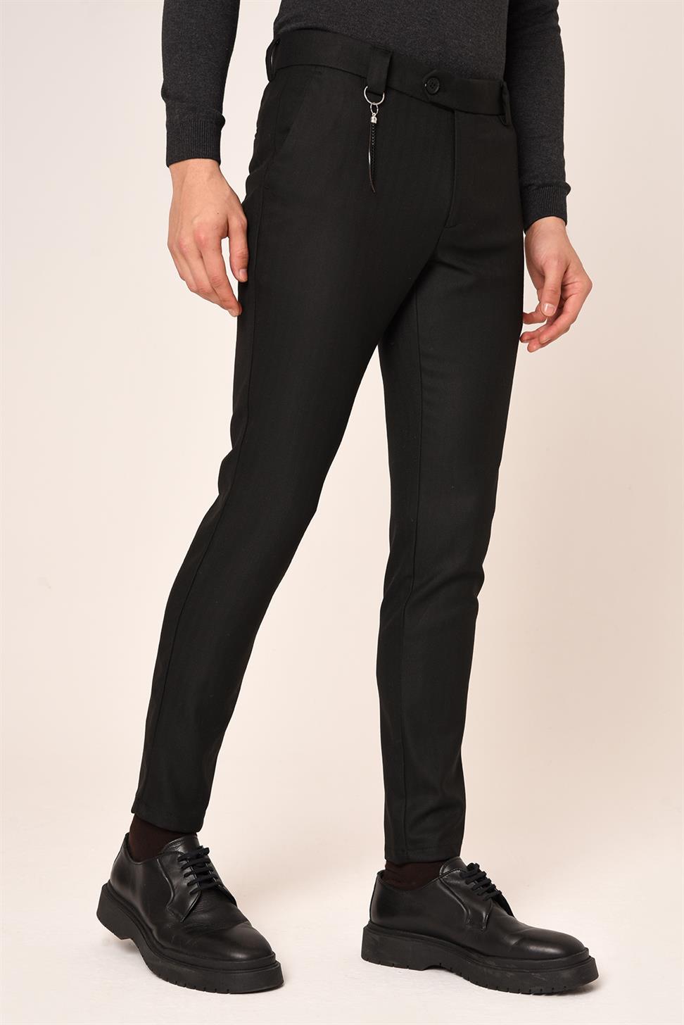 بنطال بقصة ضيقة منقوش بنمط متعرج للرجال