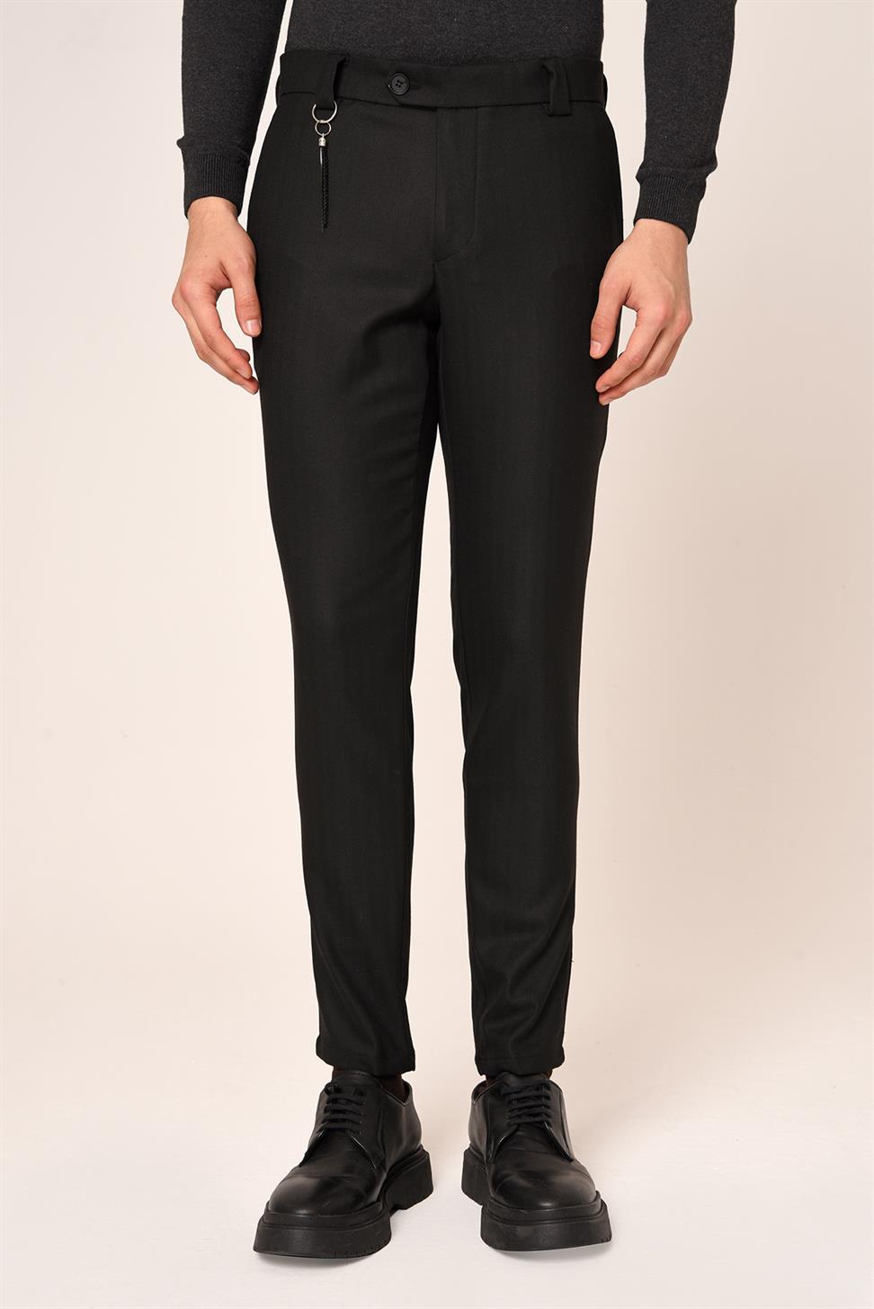 بنطال بقصة ضيقة منقوش بنمط متعرج للرجال