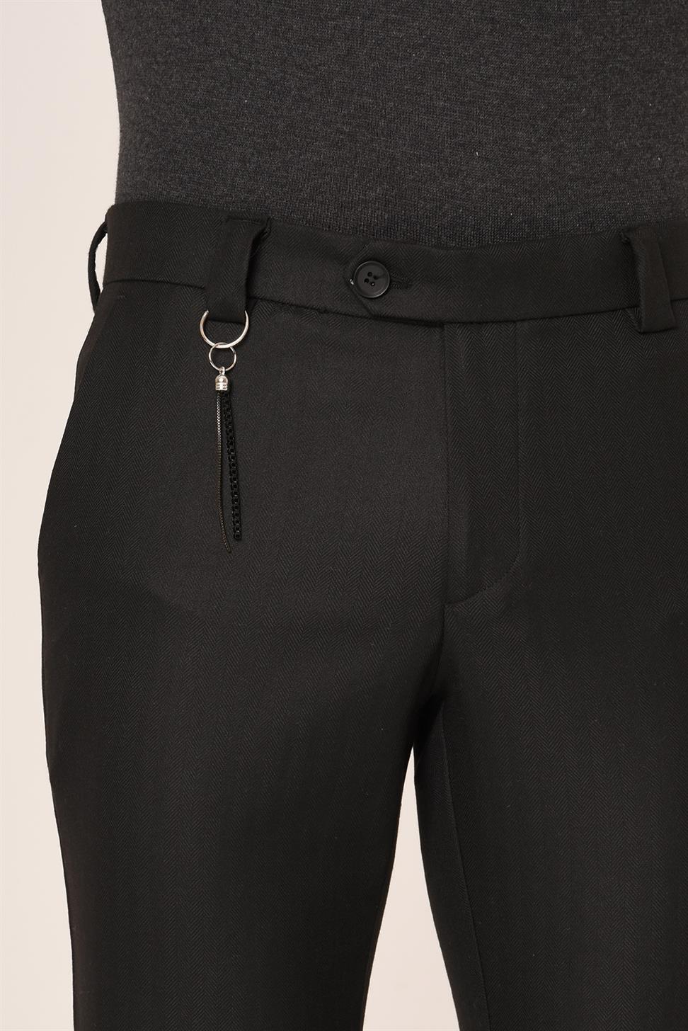 بنطال بقصة ضيقة منقوش بنمط متعرج للرجال