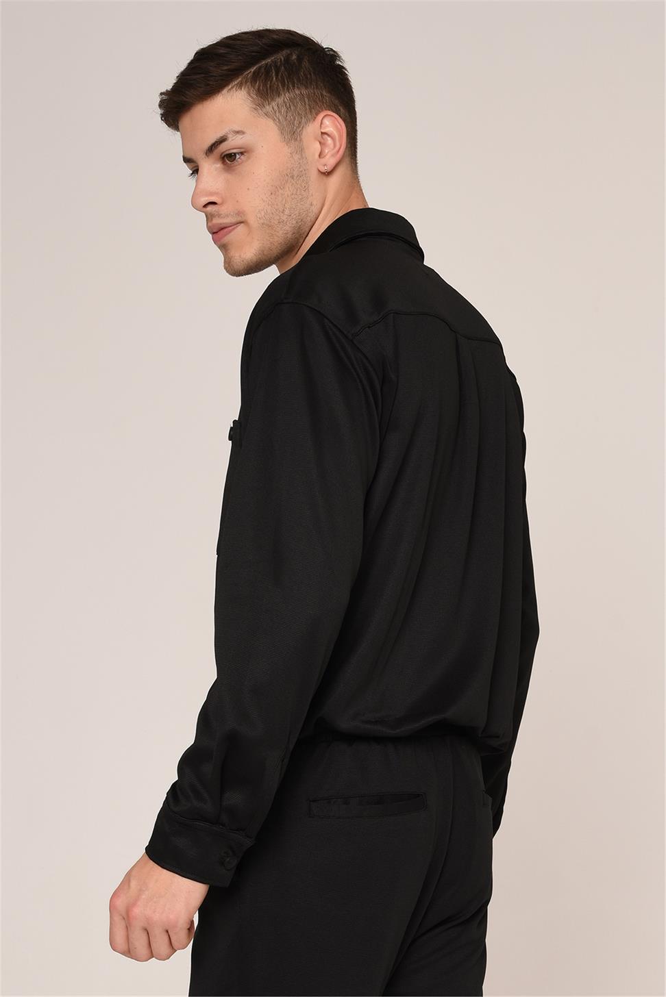 طقم قميص رجالي وسروال رياضي بخصر مطاطي