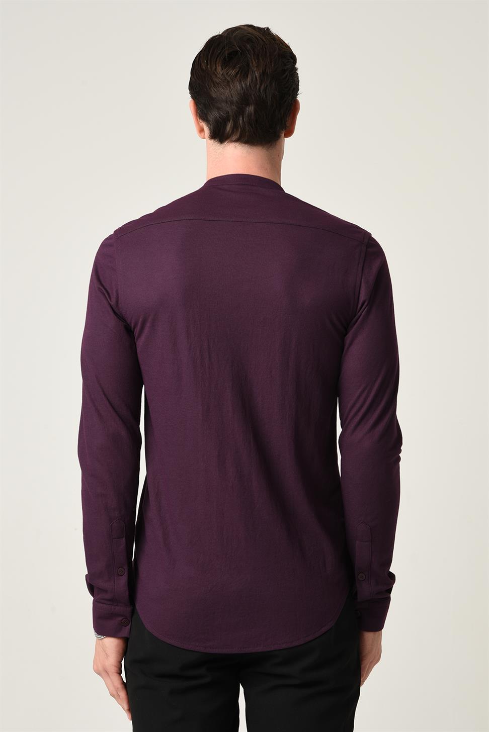 قميص رجالي ذو ياقة كلاسيكية وأكمام طويلة