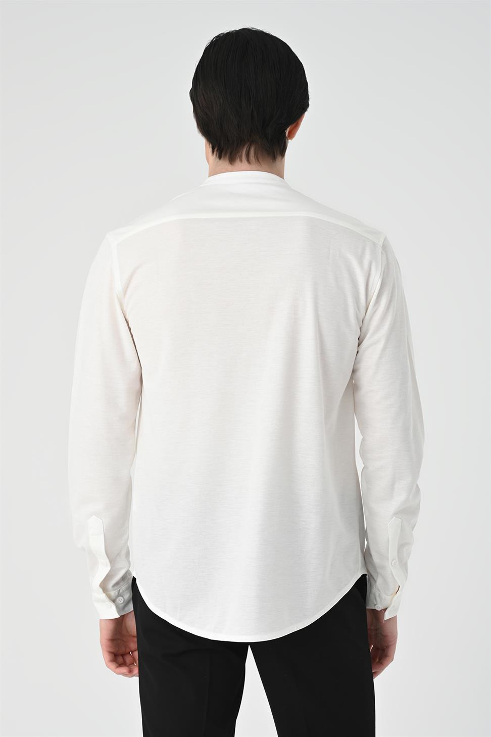قميص رجالي ذو ياقة كلاسيكية وأكمام طويلة