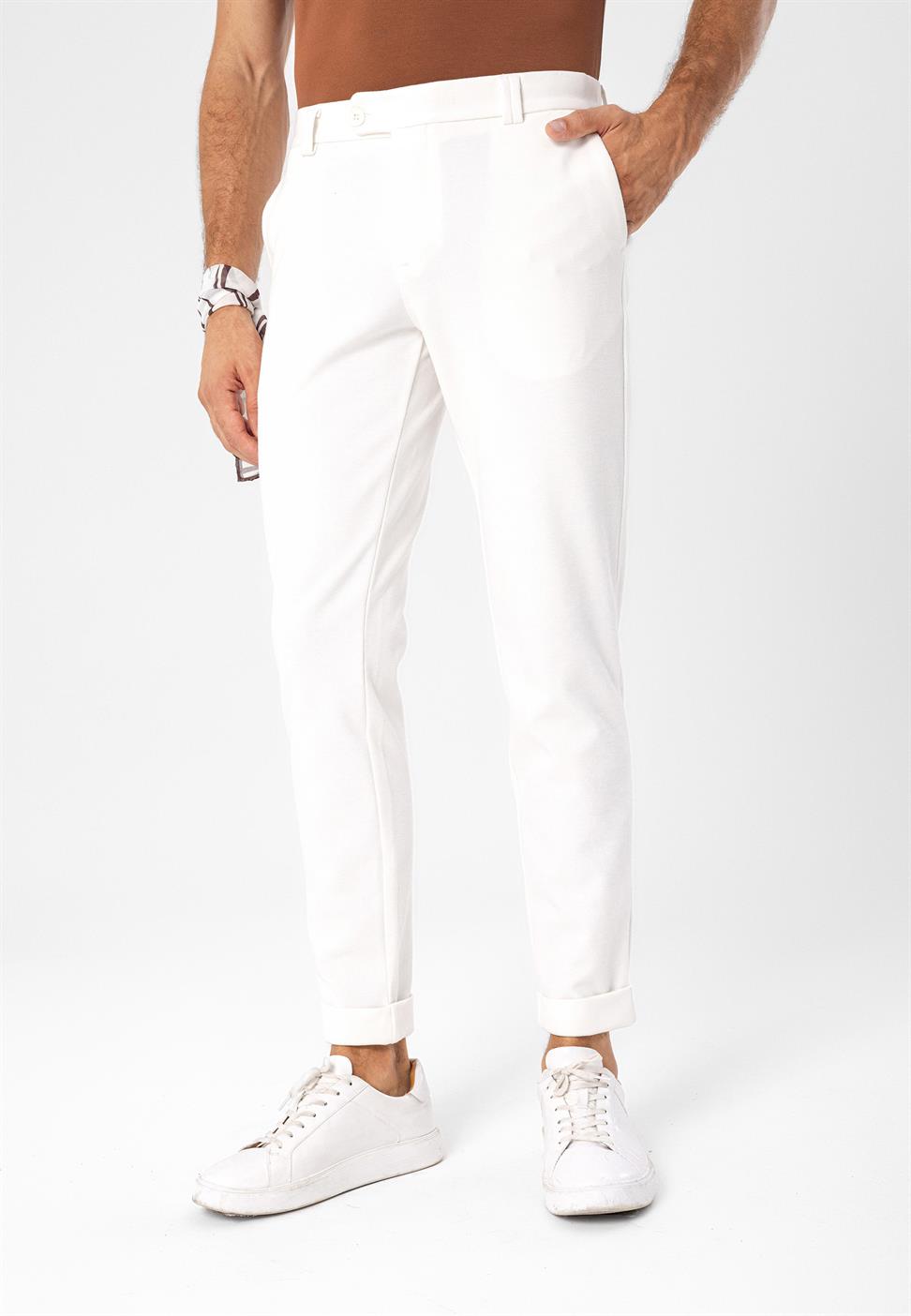 بنطال ذو قصة ضيقة للرجال بساقين مزدوجة