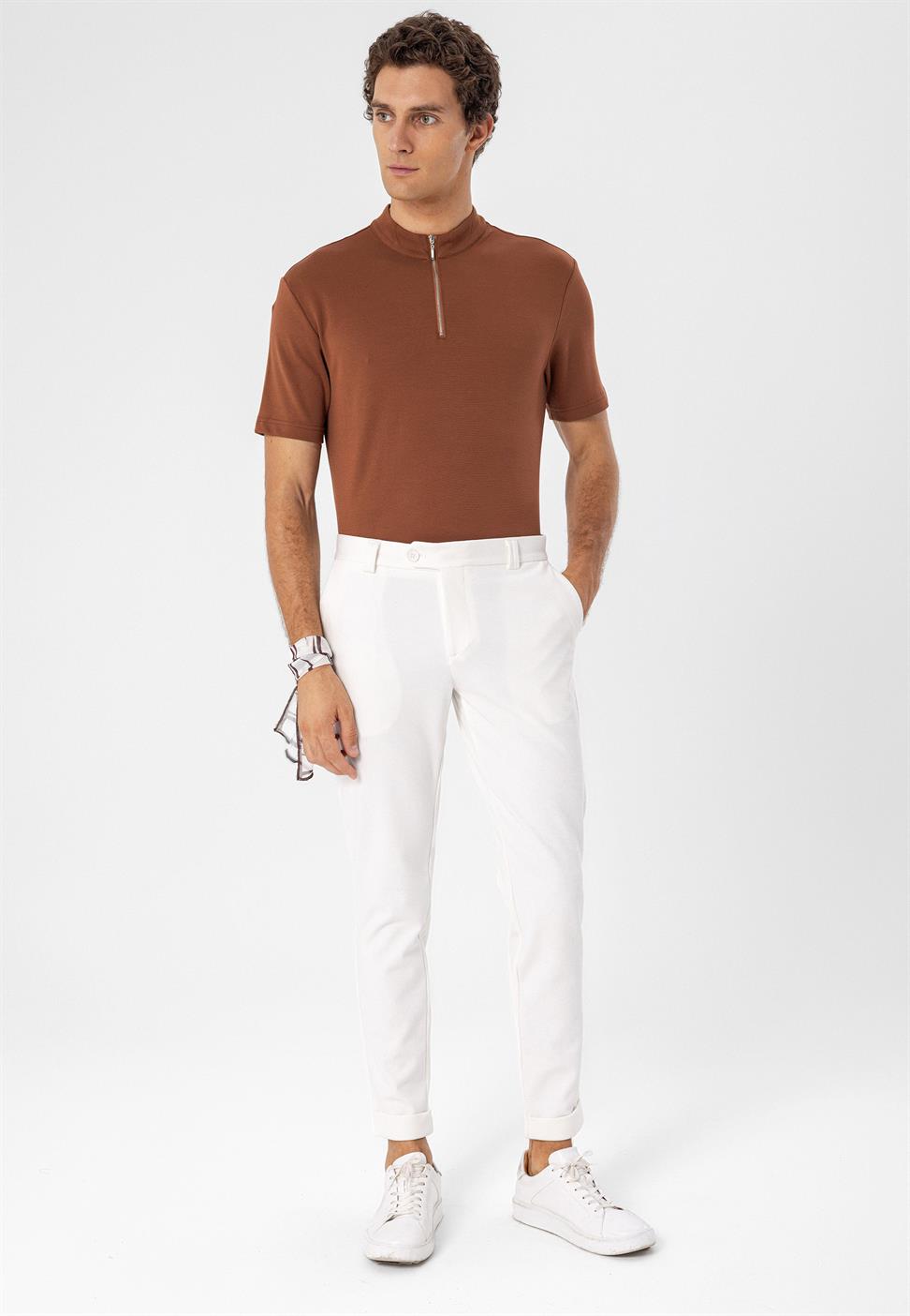 بنطال ذو قصة ضيقة للرجال بساقين مزدوجة