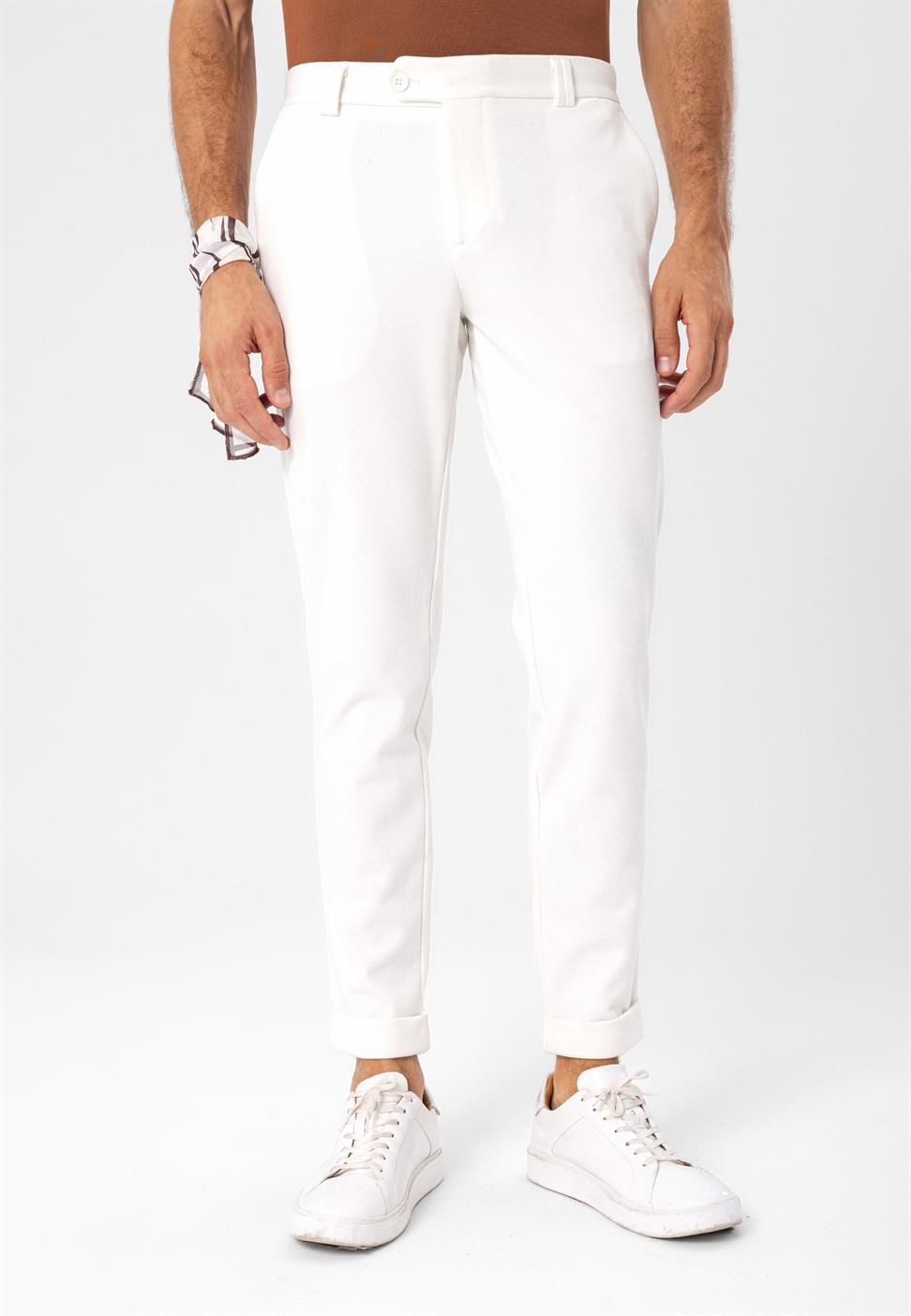 بنطال ذو قصة ضيقة للرجال بساقين مزدوجة